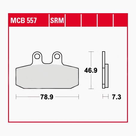 TRW Lucas Bremsbeläge Sintermetall Scooter MCB557SRM 78,9x46,9x7,3mm von TRW Lucas