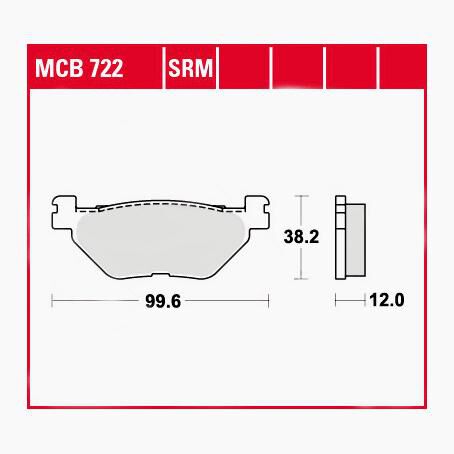 TRW Lucas Bremsbeläge Sintermetall Scooter MCB722SRM 99,6x38,2x12mm von TRW Lucas