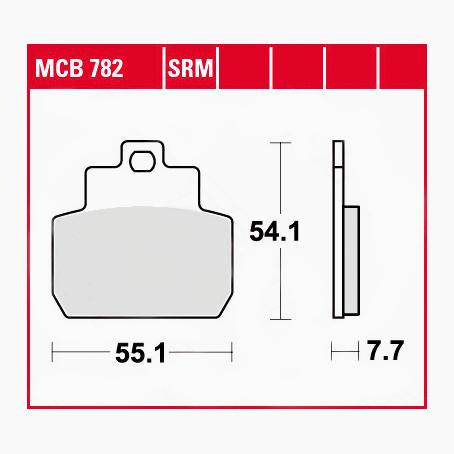 TRW Lucas Bremsbeläge Sintermetall Scooter MCB782SRM 55,1x54,1x7,7mm von TRW Lucas