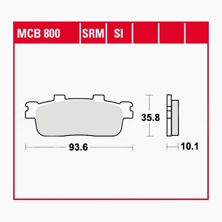 TRW Lucas Bremsbeläge Sintermetall Scooter MCB800SRM 93,6x25,8x10,1mm von TRW Lucas