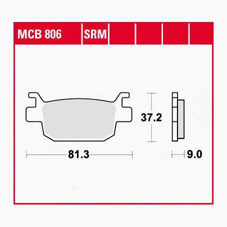 TRW Lucas Bremsbeläge Sintermetall Scooter MCB806SRM 81,3x37,2x9mm von TRW Lucas