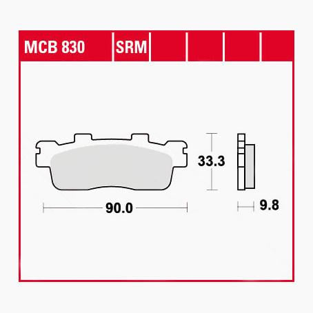 TRW Lucas Bremsbeläge Sintermetall Scooter MCB830SRM 90x33,3x9,8mm von TRW Lucas