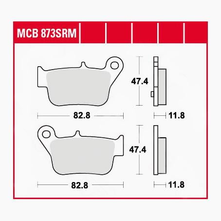 TRW Lucas Bremsbeläge Sintermetall Scooter MCB873SRM 82,8x47,4x11,8mm von TRW Lucas