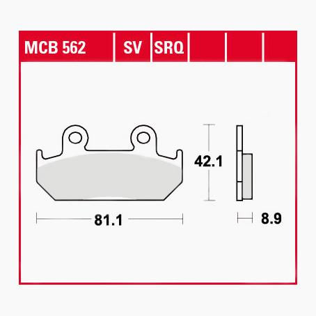 TRW Lucas Bremsbeläge Sintermetall Street MCB562SV 81,1x42,1x8,9mm von TRW Lucas