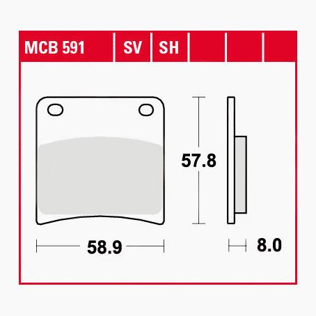 TRW Lucas Bremsbeläge Sintermetall Street MCB591SH 58,9x57,8x8mm von TRW Lucas