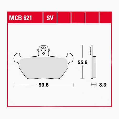 TRW Lucas Bremsbeläge Sintermetall Street MCB621SV 99,6x55,6x8,3mm von TRW Lucas