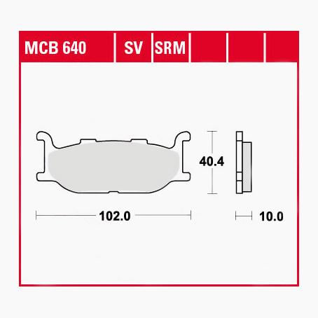 TRW Lucas Bremsbeläge Sintermetall Street MCB640SV 102x40,4x10mm von TRW Lucas