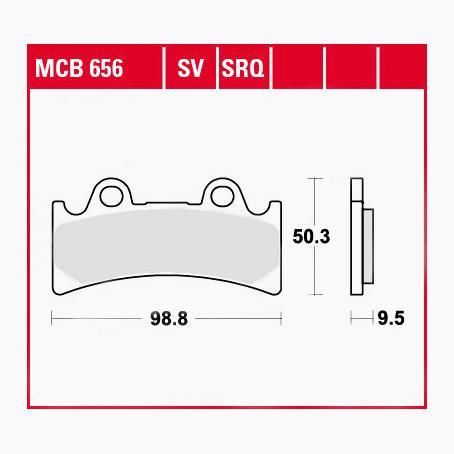 TRW Lucas Bremsbeläge Sintermetall Street MCB656SV 98,8x50,3x9,5mm von TRW Lucas