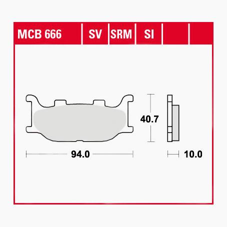 TRW Lucas Bremsbeläge Sintermetall Street MCB666SV 94x40,7x10mm von TRW Lucas