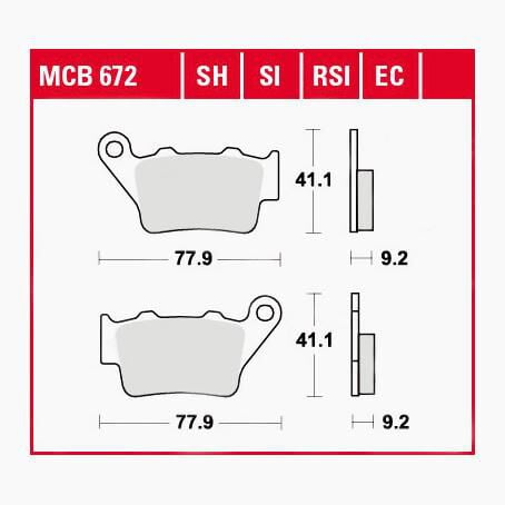 TRW Lucas Bremsbeläge Sintermetall Street MCB672SH 77,9x41,1x9,2mm von TRW Lucas