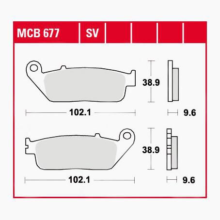 TRW Lucas Bremsbeläge Sintermetall Street MCB677SV 102,1x38,9x9,6mm von TRW Lucas