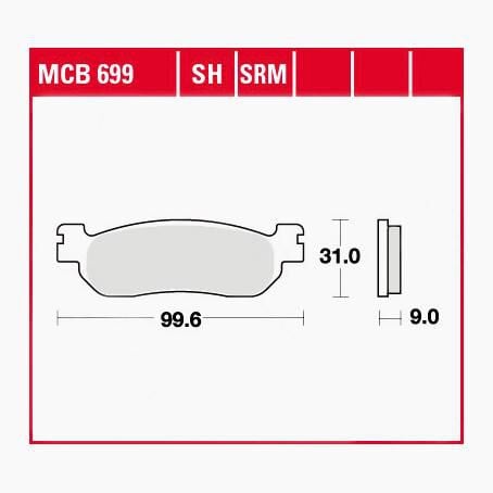 TRW Lucas Bremsbeläge Sintermetall Street MCB699SH  99,6x31x9mm von TRW Lucas