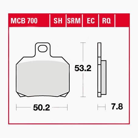 TRW Lucas Bremsbeläge Sintermetall Street MCB700SH 50,3/49,9x52,9/52,9 von TRW Lucas