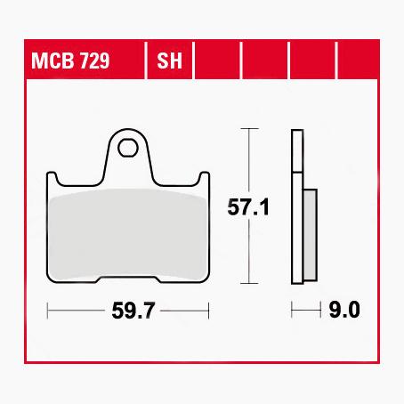 TRW Lucas Bremsbeläge Sintermetall Street MCB729SH 59,7x57,1x9mm von TRW Lucas