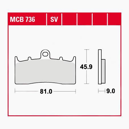 TRW Lucas Bremsbeläge Sintermetall Street MCB736SV 81x45,9x9mm von TRW Lucas