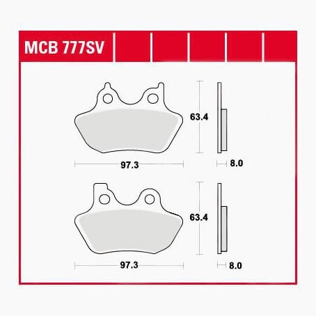 TRW Lucas Bremsbeläge Sintermetall Street MCB777SV 97,3x63,4x8mm von TRW Lucas