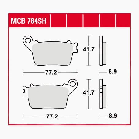 TRW Lucas Bremsbeläge Sintermetall Street MCB784SH 77,2x41,7x8,9mm von TRW Lucas