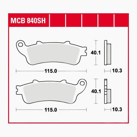 TRW Lucas Bremsbeläge Sintermetall Street MCB840SH 115x40,1x10,3mm von TRW Lucas