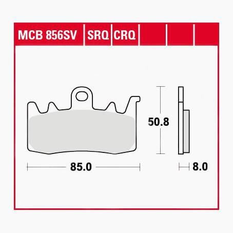 TRW Lucas Bremsbeläge Sintermetall Street MCB856SV 85x50,8x8mm von TRW Lucas