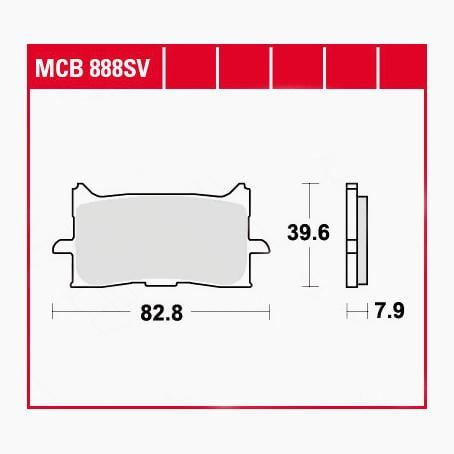 TRW Lucas Bremsbeläge Sintermetall Street MCB888SV 82,8x39,6x7,9mm von TRW Lucas