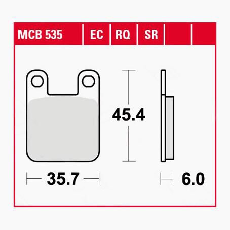 TRW Lucas Bremsbeläge organisch ECO MCB535EC 35,7x45,4x6mm von TRW Lucas