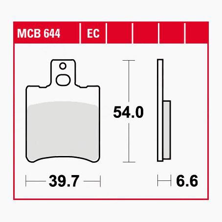 TRW Lucas Bremsbeläge organisch ECO MCB644EC 39,7x54x6,6mm von TRW Lucas