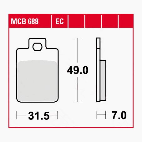 TRW Lucas Bremsbeläge organisch ECO MCB688EC 31,5x49x7mm von TRW Lucas