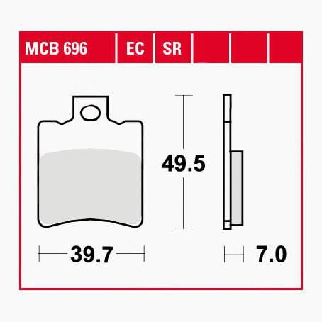 TRW Lucas Bremsbeläge organisch ECO MCB696EC 39,7x49,5x7mm von TRW Lucas