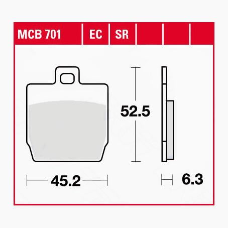 TRW Lucas Bremsbeläge organisch ECO MCB701EC 45,2x52,5x6,3mm von TRW Lucas