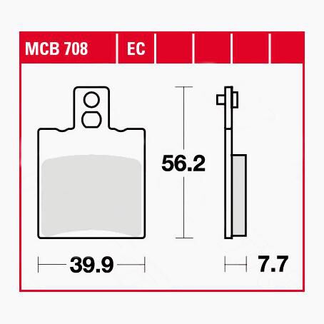 TRW Lucas Bremsbeläge organisch ECO MCB708EC 39,9x56,2x7,7mm von TRW Lucas