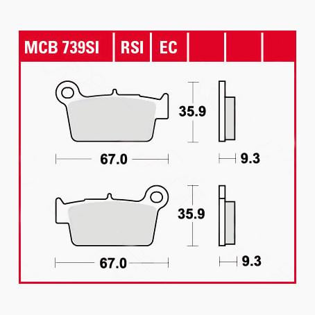 TRW Lucas Bremsbeläge organisch ECO MCB739EC 67x35,9x9,3mm von TRW Lucas