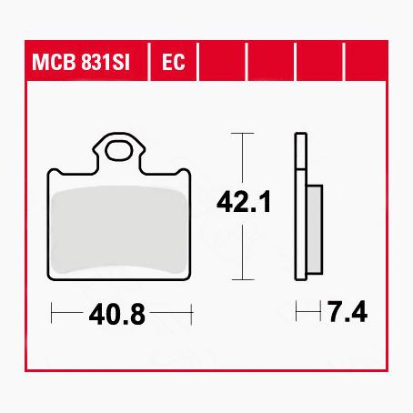 TRW Lucas Bremsbeläge organisch ECO MCB831EC 40,8x42,1x7,4mm von TRW Lucas