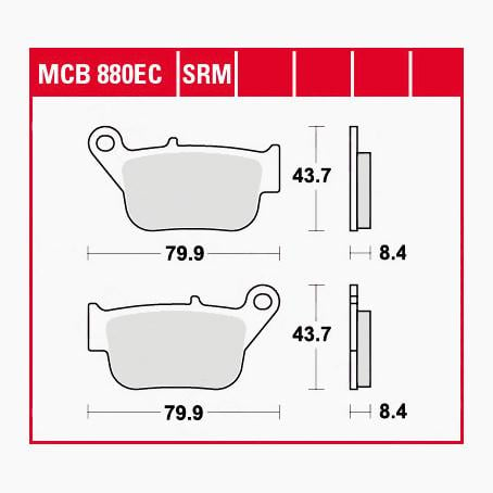 TRW Lucas Bremsbeläge organisch ECO MCB880EC  79,9x43,7x8,4mm von TRW Lucas