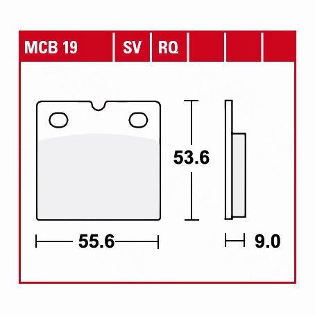 TRW Lucas Bremsbeläge organisch MCB19  55,6x53,6x9mm von TRW Lucas