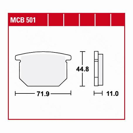 TRW Lucas Bremsbeläge organisch MCB501  71,9x44,8x11mm von TRW Lucas