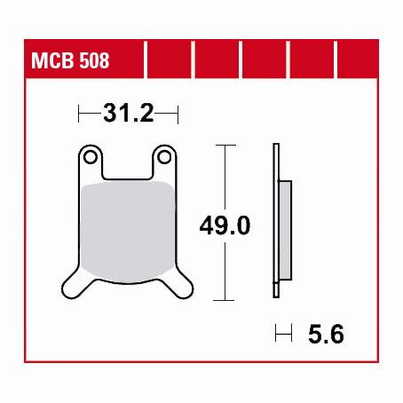 TRW Lucas Bremsbeläge organisch MCB508  31,2x49x5,6mm von TRW Lucas