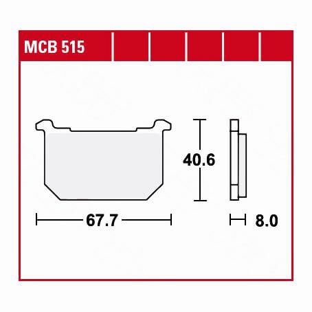 TRW Lucas Bremsbeläge organisch MCB515  67,7x40,6x8mm von TRW Lucas