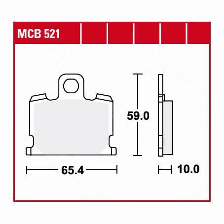 TRW Lucas Bremsbeläge organisch MCB521  65,4x59x10mm von TRW Lucas