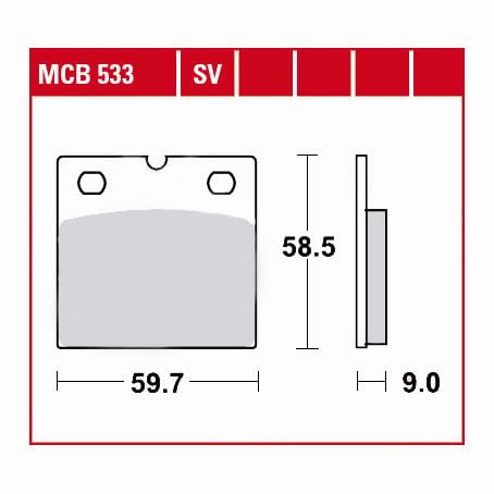 TRW Lucas Bremsbeläge organisch MCB533 59,7x58,5x9mm von TRW Lucas