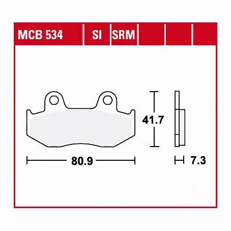 TRW Lucas Bremsbeläge organisch MCB534  80,9x41,7x7,3mm von TRW Lucas