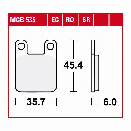 TRW Lucas Bremsbeläge organisch MCB535  35,7x45,4x6mm von TRW Lucas