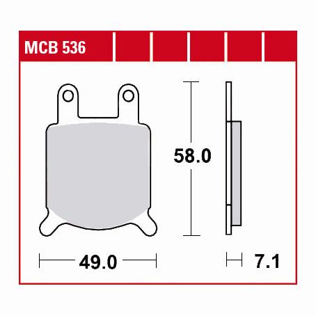 TRW Lucas Bremsbeläge organisch MCB536  49x58x7,1mm von TRW Lucas