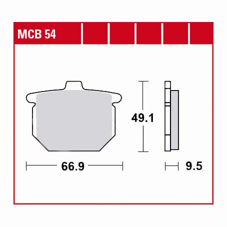 TRW Lucas Bremsbeläge organisch MCB54  66,9x49,1x9,5mm von TRW Lucas