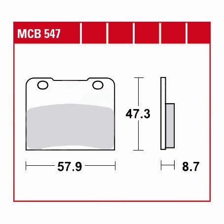 TRW Lucas Bremsbeläge organisch MCB547  57,9x47,3x8,7mm von TRW Lucas