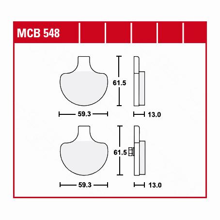 TRW Lucas Bremsbeläge organisch MCB548  59,3x61,5x13mm von TRW Lucas