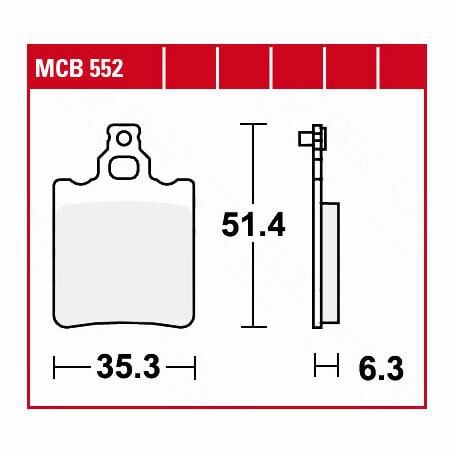 TRW Lucas Bremsbeläge organisch MCB552  35,3x51,4x6,3mm von TRW Lucas