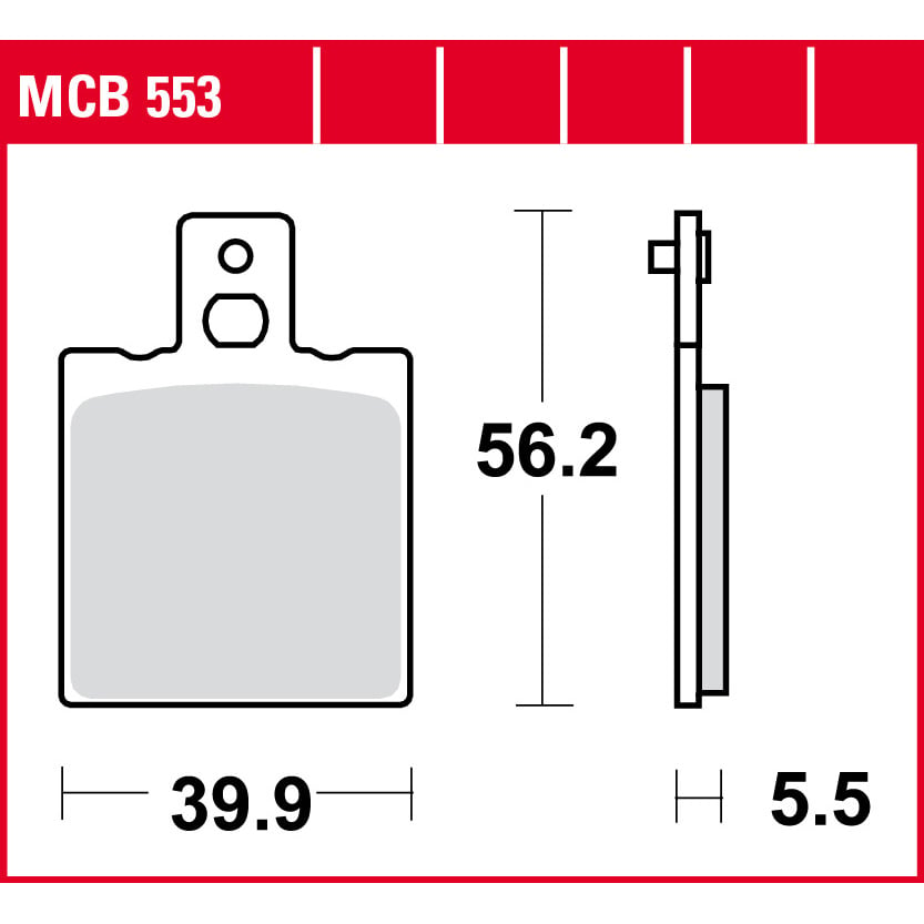 TRW Lucas Bremsbeläge organisch MCB553 39,9x56,2x5,5mm von TRW Lucas