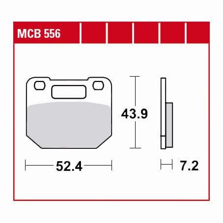 TRW Lucas Bremsbeläge organisch MCB556  52,4x43,9x7,2mm von TRW Lucas