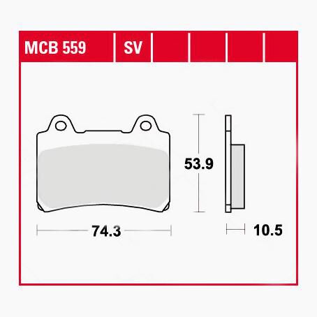 TRW Lucas Bremsbeläge organisch MCB559  74,3x53,9x10,5mm von TRW Lucas