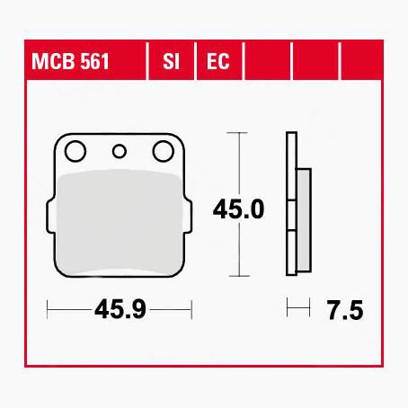 TRW Lucas Bremsbeläge organisch MCB561  45,9x45x7,5mm von TRW Lucas